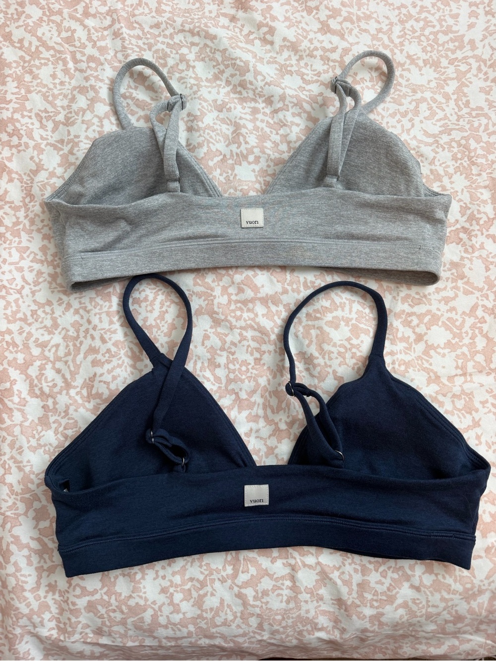 Vuori Two-Pack Triangle Bralettes - Heather Gray & Navy